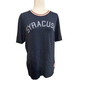 Syracuse Collegiate Men '47 Blue Orange 100% Cotton Short Sleeve T-Shirt Size L